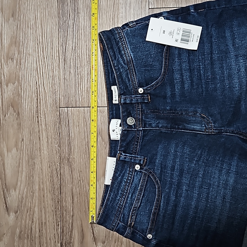 true craft Denim Mid-Rise Shorty Stretch Blue Jean Shorts 3" Inseam Women's 10 - Picture 12 of 16